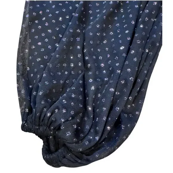 B Hardin fitted ruched silhouette Mini Cocktail Dress W/ Irredentist Polka Dots - Picture 6 of 9